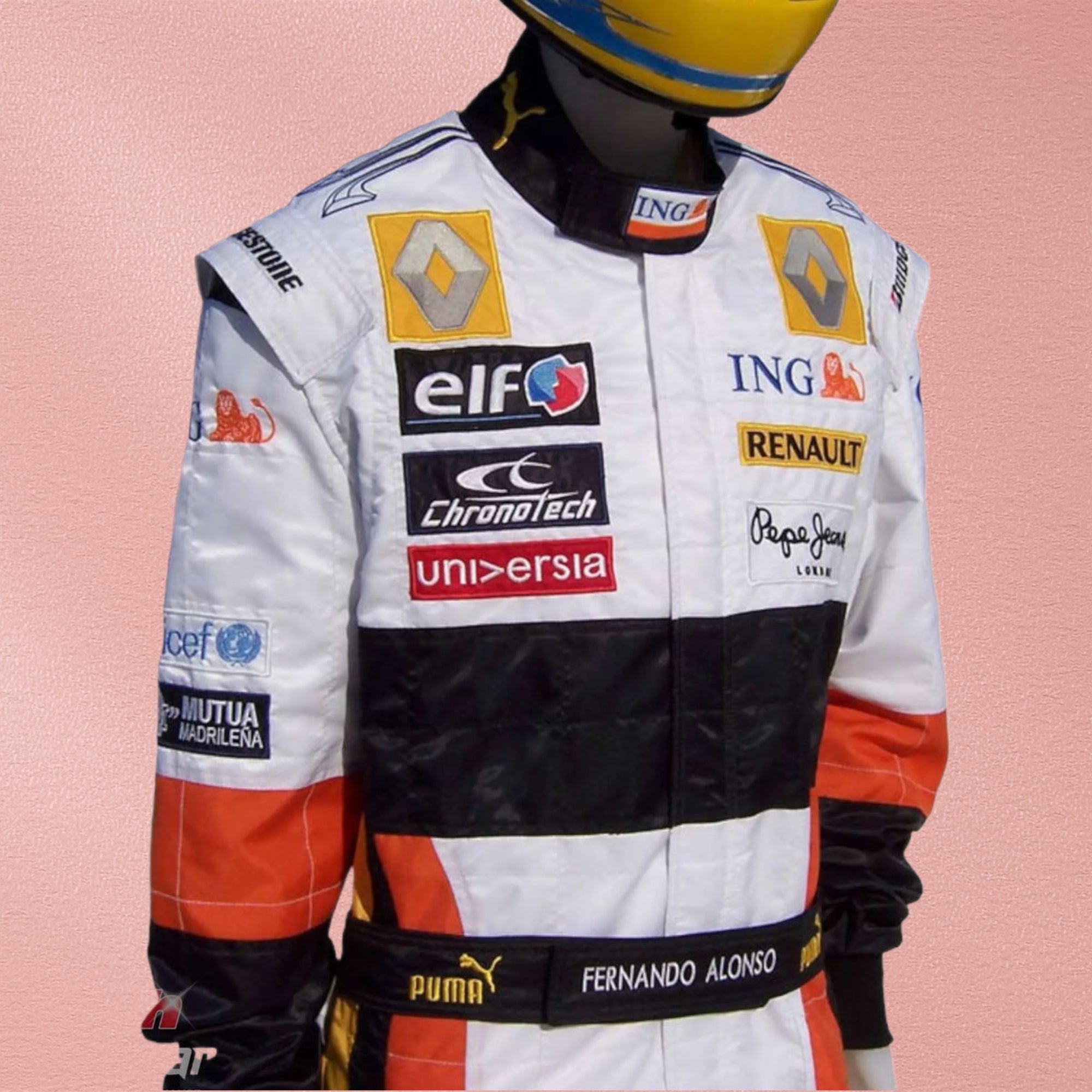2008 Fernando Alonso Renault F1 Embroidered Racing Suit