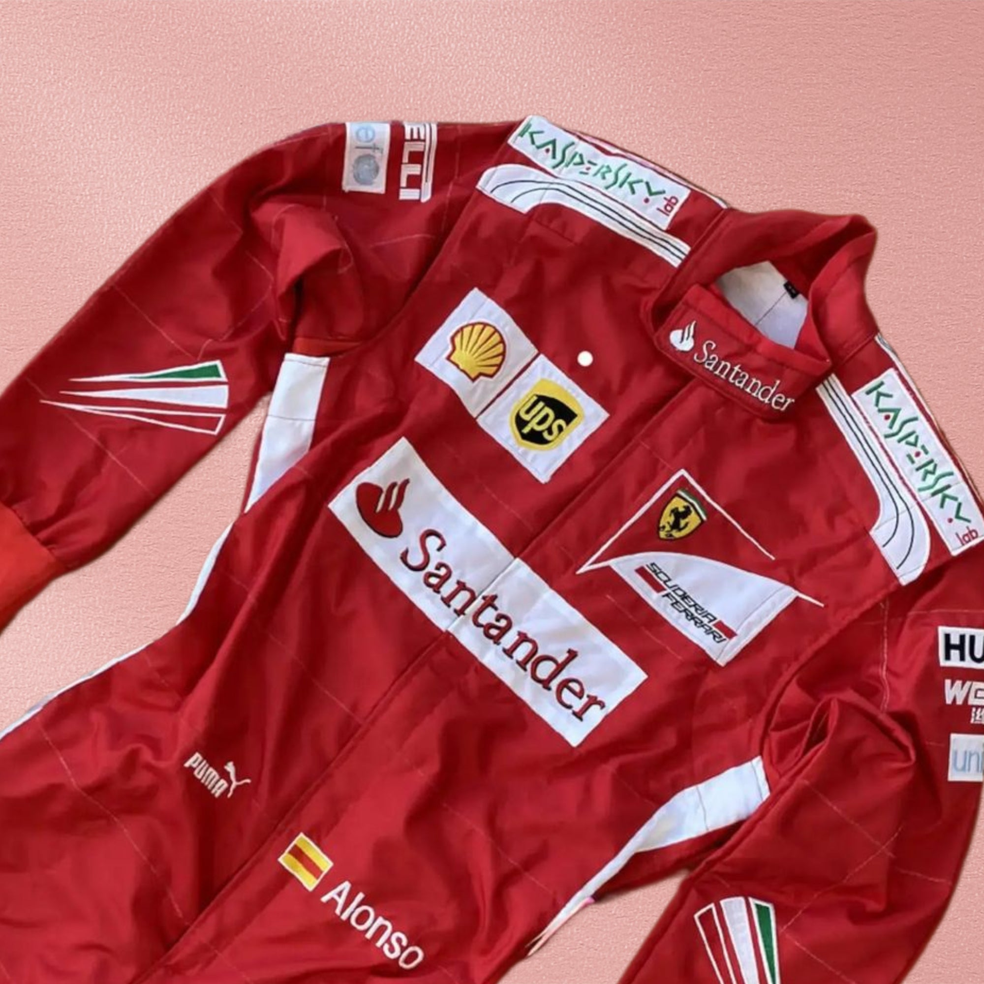 2014 Fernando Alonso Ferrari F1 Embroidered Racing Suit