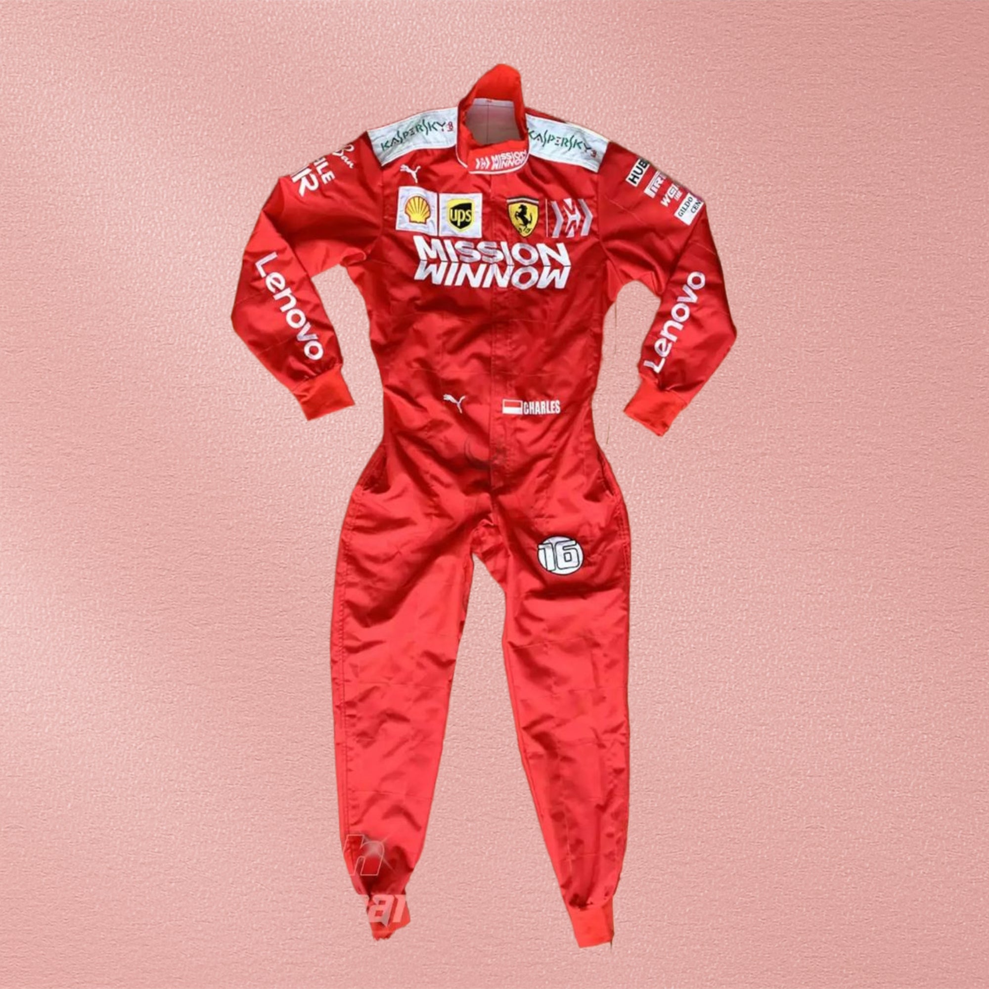 2019 Charles Leclerc Ferrari Mission Winnow F1 Embroidered Racing Suit