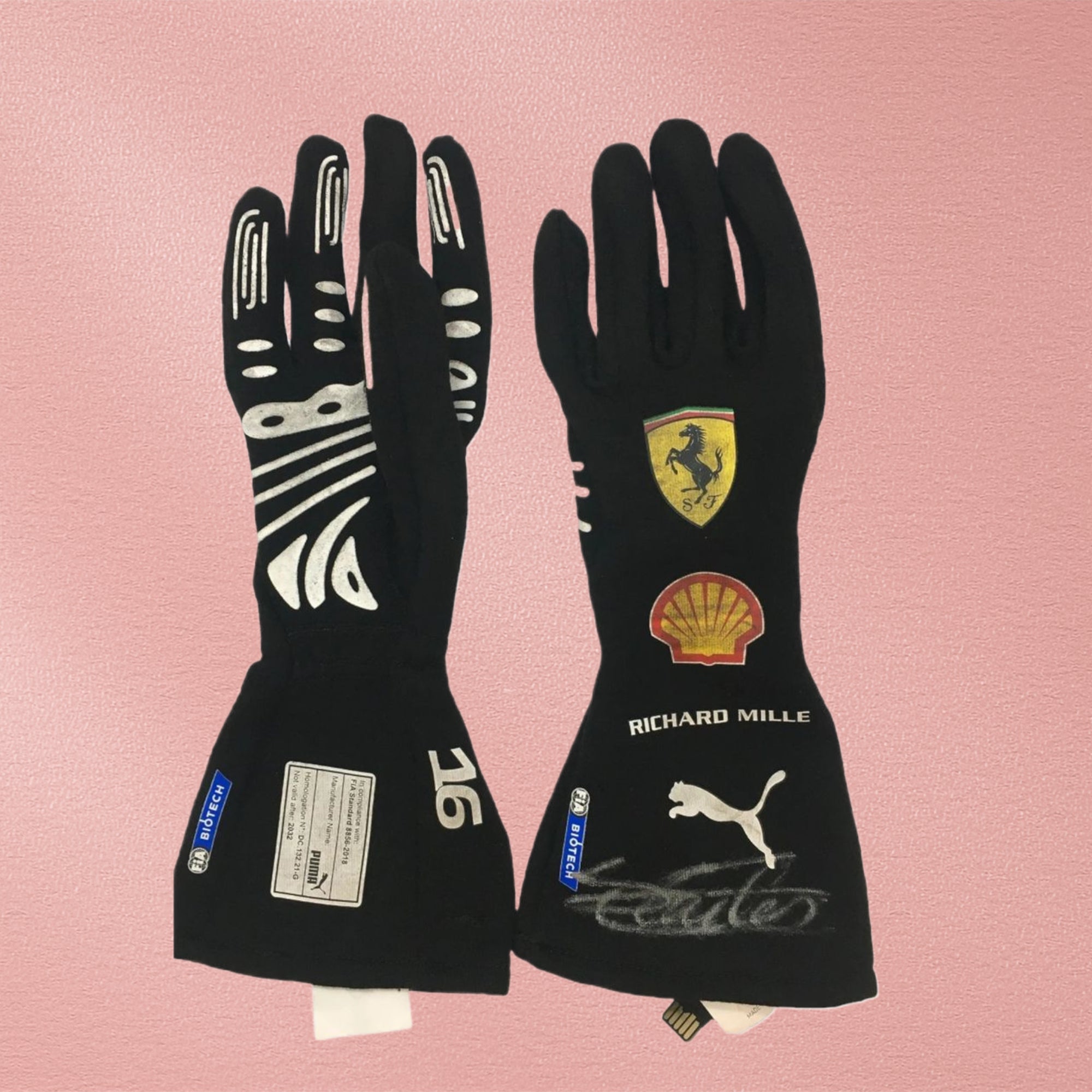 2021 Charles Leclerc Ferrari Monaco GP F1 gloves