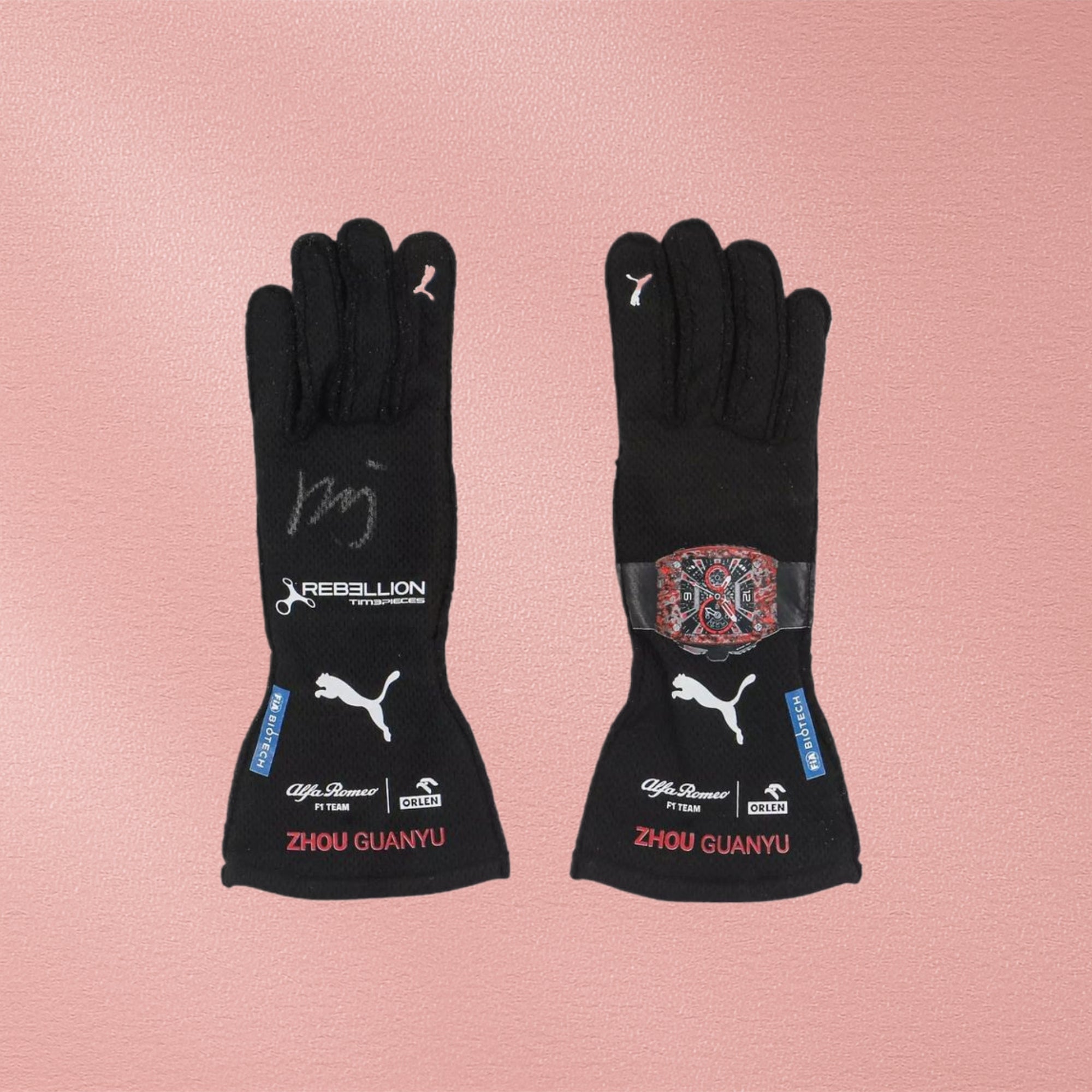 2023 Zhou Guanyu Replica Alfa Romeo F1 Race Gloves
