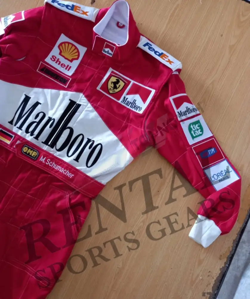 Michael Schumacher 2001 Marlboro Race Suit F1 Embroidery Ferrari | F1 Replica Embroidery Race Suit