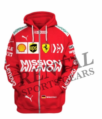 2019 Sebastian Vettel Race Scuderia Ferrari F1 Race Hoodie