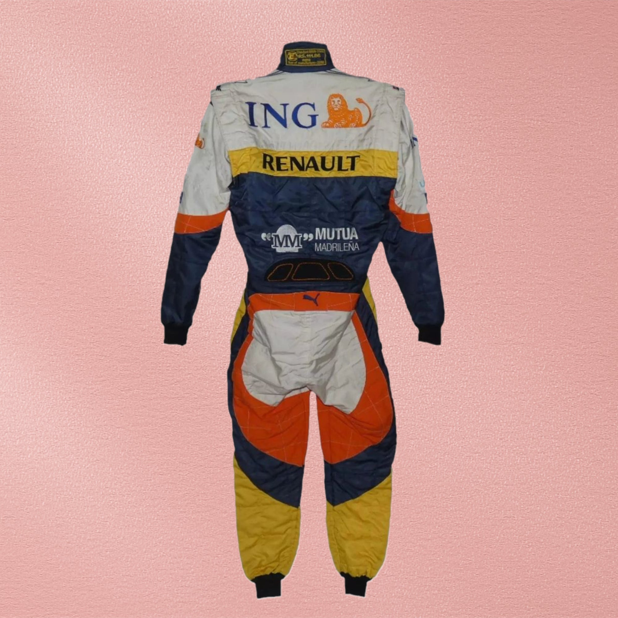 Fernando Alonso 2008 Renault F1 Embriodered race suit