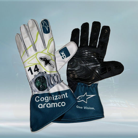 Fernando alonso Aston Martin Gloves 2023 F1 Racing