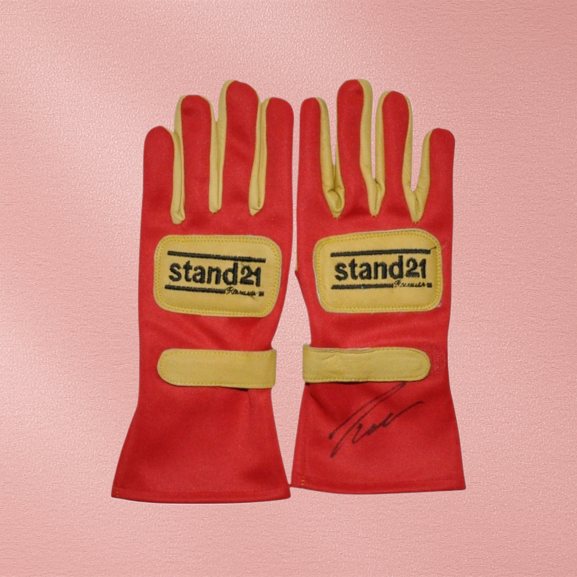 NIKI LAUDA SIGNED RED REPLICA RACING GLOVES
