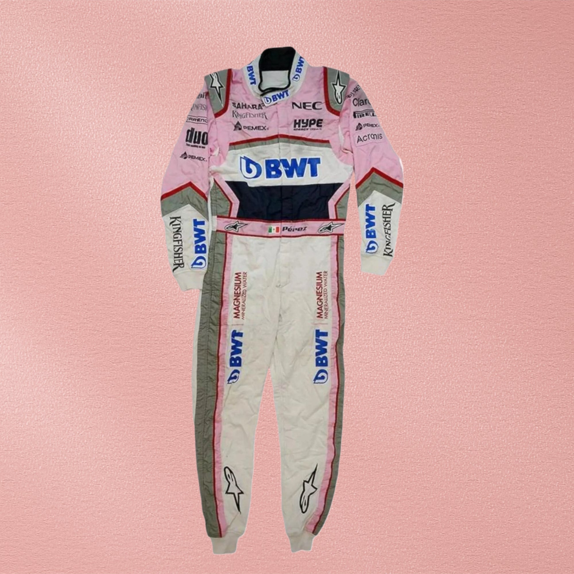 SERGIO PEREZ 2018 RACE SUIT SAHARA FORCE INDIA F1 TEAM