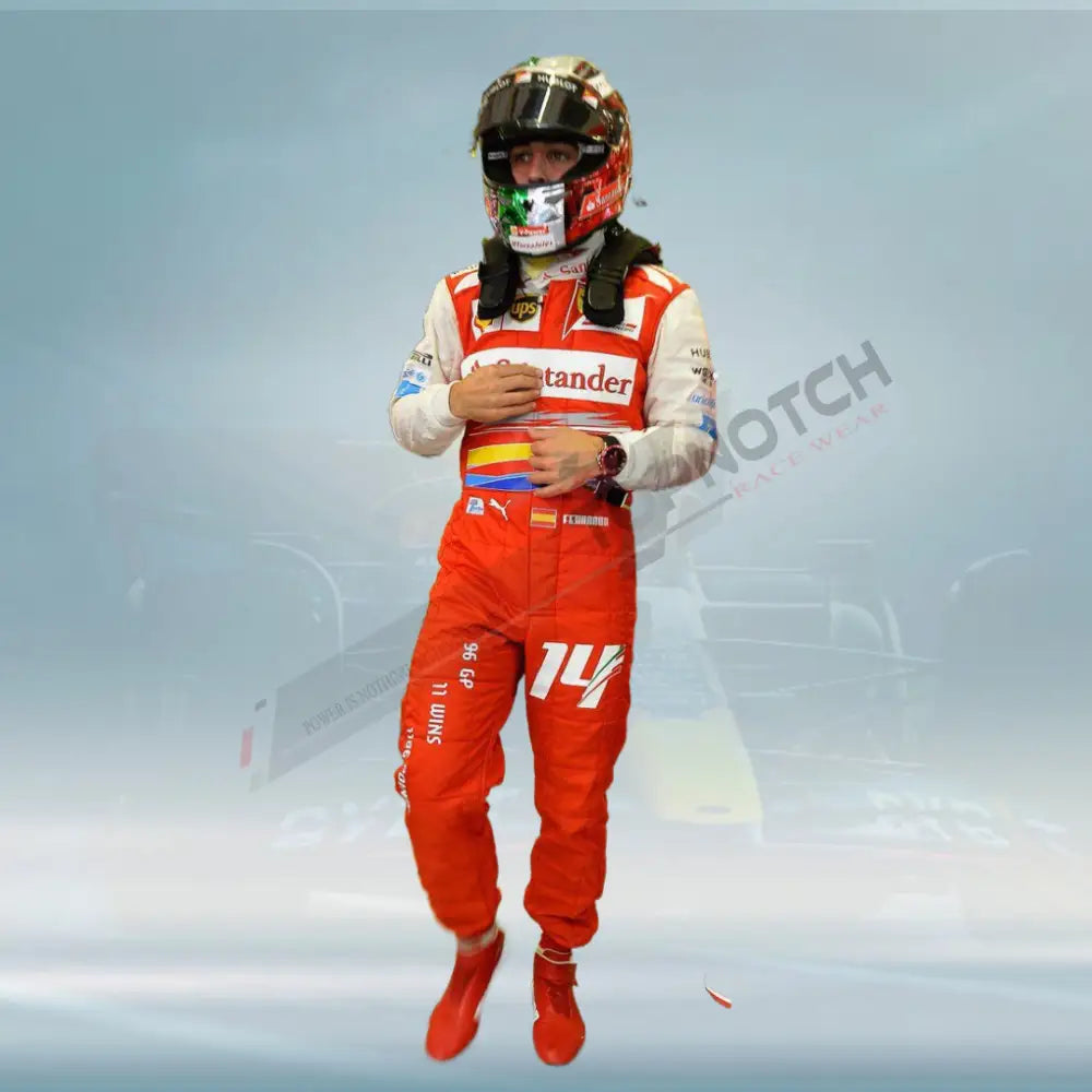 New F1 Abu Dhabi GP Fernando Alonso Ferrari Racing Suit 2014