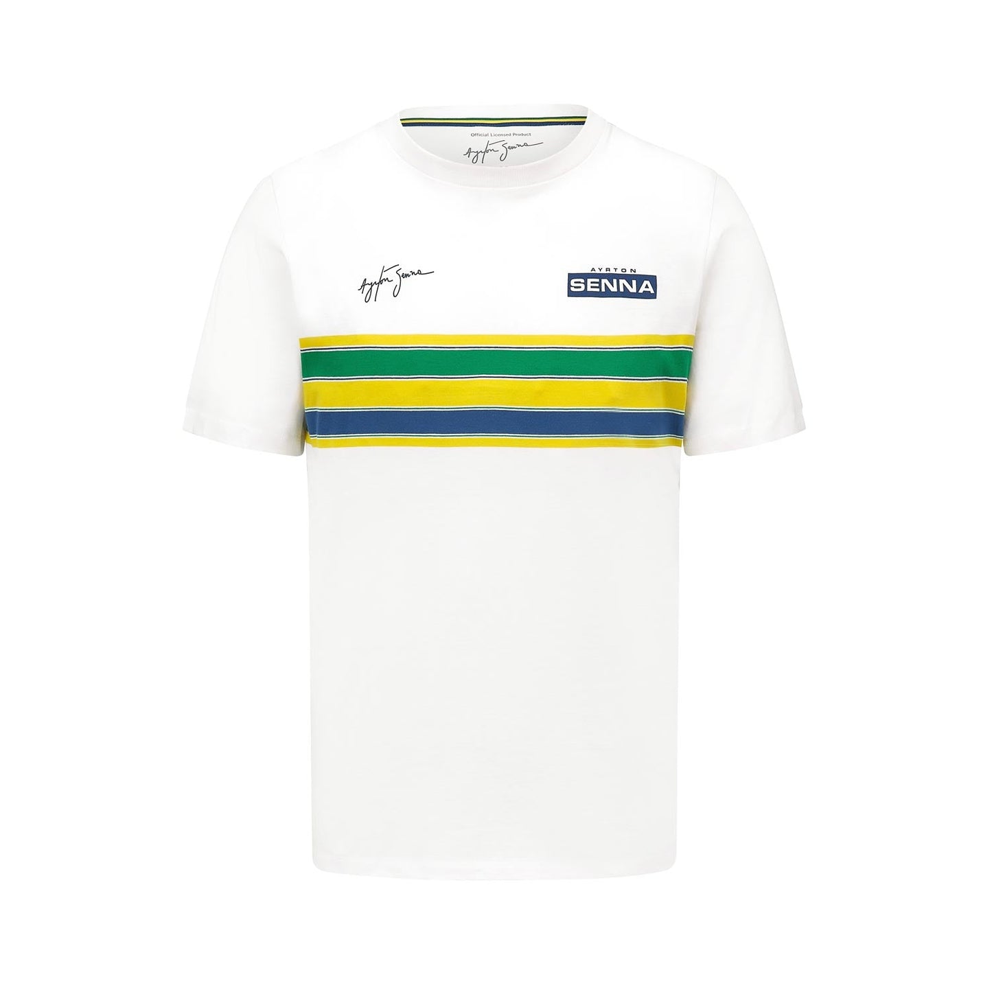 2022 Ayrton Senna Brazil Mens Stripe t-shirt