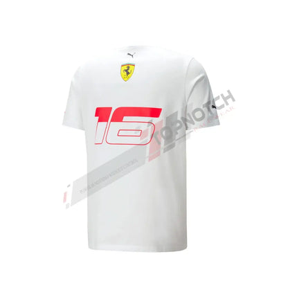 2023 Ferrari F1 Mens Leclerc Monaco T-Shirt white