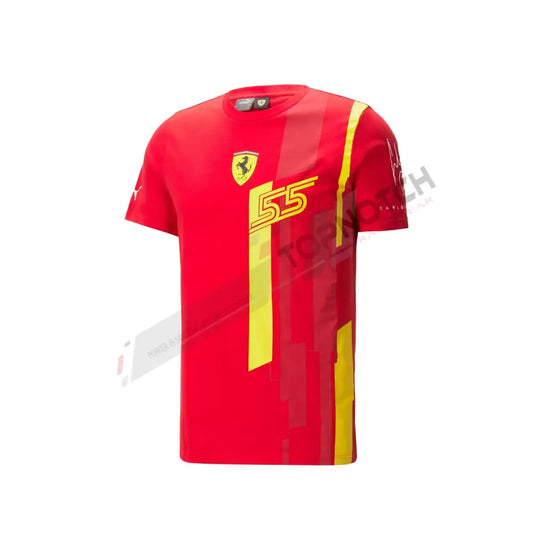 2023 Ferrari Italy F1 Mens Sainz SE T-shirt Red