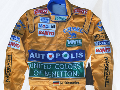 F1 Michael Schumacher 1992 Embroidered race suit | F1 Replica Embroidery Race Suit